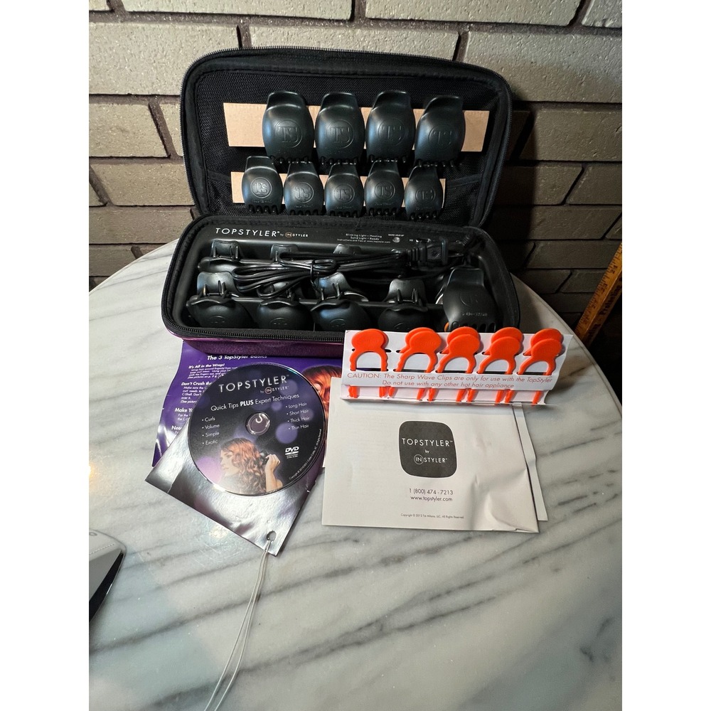 TopStyler by InStyler Ceramic Hair Styling System with C-Shells and Travel Case